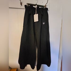 Aelfric Eden Black Wide-Leg Pants with Heart Detail